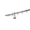  16 mm Ø Praga függönykarnis szett, 1 soros, inox, block tartóval (300 cm)