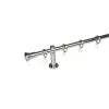  16 mm Ø Roma függönykarnis szett, 1 soros, inox, block tartóval (160 cm)