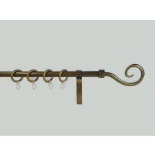 16 mm Ø Sopron függönykarnis szett, 1 soros, bronz, lapostartóval (180 cm) karnis, függönyrúd