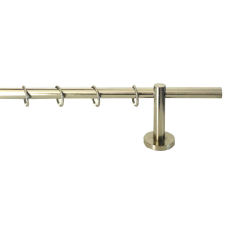  16mm EURÓPA függönykarnis, végzáró nélküli 1 soros , Nemesfém színben karnis, függönyrúd