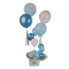  17 darabos asztali lufi dekoráció szett – Boldog születésnapot – Kék party kellék