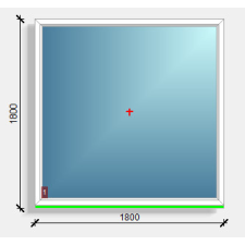  180x180 fix ablak Deceuninck Vision 76 nyílászáró
