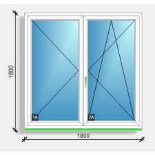  180X180 Középen felnyíló váltószárnyas ablak Rehau Eurodesign 70 nyílászáró