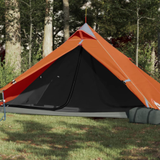  185T Taffeta 1-személyes szürke-narancs sátor 255x153x130 cm sátor