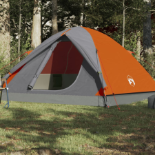 190T Taffeta 6-személyes szürke-narancs sátor 348x340x190 cm sátor
