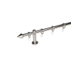  19 mm Ø Göteborg függönykarnis szett, 1 soros, inox, block tartóval (160 cm)