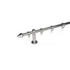  19 mm Ø Göteborg függönykarnis szett, 1 soros, inox, block tartóval (300 cm)