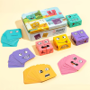  1 készlet Fa Gyerekek Arc kirakó Puzzle Építőkocka