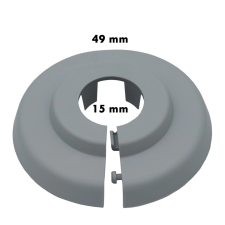 1 Minute műanyag csőrózsa porszürke 15 mm élvédő, sín, szegélyelem