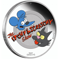 1 Oz Simpsons: Itchy & Scratchy - ezüst gyűjtői érme egyéb ékszer