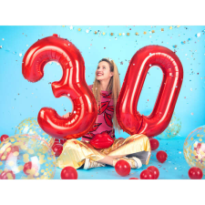 1. szám, fólia lufi, 86 cm, piros party kellék
