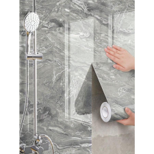  1 Tekercs Vízálló Márványmintás Tapéta, 45x300 cm, Ezüstszürke 35703384-ESZ3 tapéta, díszléc és más dekoráció