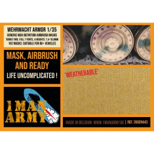 1MANARMY Airbrush maszkoló fólia 1/35 torony számozás német katonai járművekhez makett