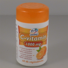 1x1 vitaday c-vitamin 1000mg rágótabletta narancs 60 db vitamin és táplálékkiegészítő