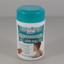  1x1 vitaday magnézium+b6 250mg rágótabletta epres 45 db vitamin és táplálékkiegészítő