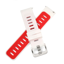  20/22 mm óraszíj duplasport okosóra pótszíj - Fehér-Piros okosóra kellék
