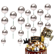  20 darabos műanyag dekorációs gömb – Ezüst party kellék