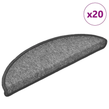  20 db sötétszürke lépcsőszőnyeg 56x17x3 cm lakástextília