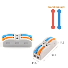  222M univerzális 2x2 csatos,vezeték csatlakozó összekötő, (max 32A 400V, nem Wago, Diygo) kisháztartási gépek kiegészítői