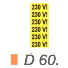  230 V! D60 információs címke