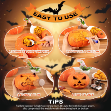24 darabos Halloween Tökfaragó Készlet - Komplett Eszközcsomag Kreatív Tökfaragáshoz konyhai eszköz