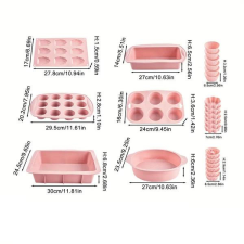  24 darabos Szilikon Sütőforma Készlet (Rózsaszín) FR410278 edény