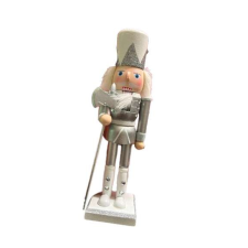  25 cm diótörő figura ezüst karácsonyi dekoráció