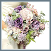  25 db művirágos dekorációs csokor – Lila és pasztell rózsák keveréke MT220506