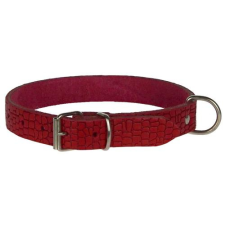  2 cm széles pikkelymintás piros bőr nyakörv nyakörv, póráz, hám kutyáknak