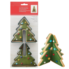  2 darabos fém süteménykiszúró - 3D karácsonyfa, fenyőfa sütés és főzés