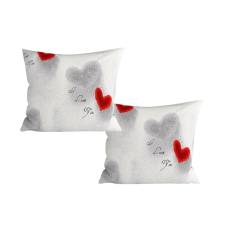 2 darabos mikroszálas HEARTIZIA díszpárna huzat készlet 45x45 cm, világosszürke lakástextília