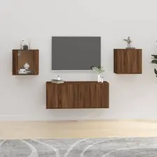  2 db barna tölgy falra szerelhető TV-szekrény 40x34,5x40 cm bútor