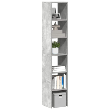  2 db betonszürke szerelt fa könyvespolcok halmozható 30x30x80cm bútor