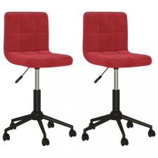  2 db bordó bársony forgó étkezőszék bútor