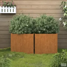  2 db corten acél növénytartó 42x40x39 cm kerti tárolás