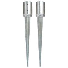  2 db ezüstszínű horganyzott acél kerítéstüske 10 x 76 cm építőanyag