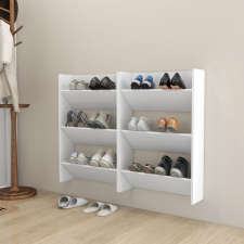 2 db fehér fali cipősszekrény 60 x 18 x 90 cm bútor