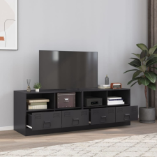 2 db fekete acél TV-szekrény 67 x 39 x 44 cm bútor