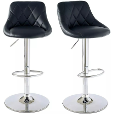  2 db háttámlás bárszék, fekete bútor