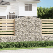 2 db íves horganyzott vas gabion kosár 200x50x200/220 cm kerti tárolás
