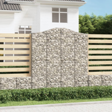  2 db íves horganyzott vas gabion kosár 200x50x220/240 cm kerti tárolás