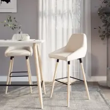  2 db krémszínű szövet bárszék bútor