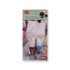  2 db műanyag tortadíszítő habzsák díszítőcsővel és csatlakozóval sütés és főzés