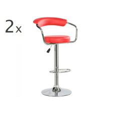  2 db-os bárszék készlet, Bedora Round, eco bőr, piros bútor
