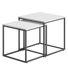  2 db-os QUADRO dohányzóasztal szett, fehér bútor