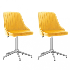  2 db sárga bársony forgó étkezőszék bútor