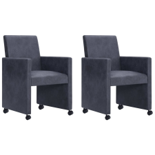  2 db szürke művelúr étkezőszék bútor