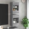  2 db szürke sonoma fali szekrények LED világítással TV-hez 40x30x60,5 cm