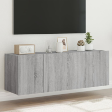  2 db szürke sonoma fali TV-szekrény LED-ekkel 60x35x41 cm bútor
