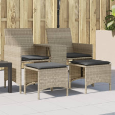  2 személyes szürke polyrattan kerti kanapé asztallal/székkel kerti bútor